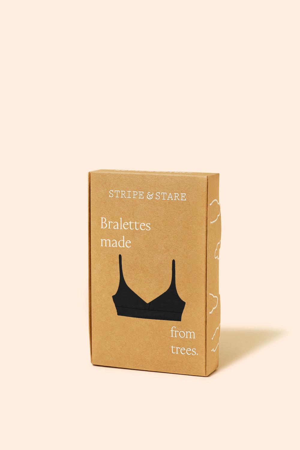 Stripe & Stare Plunge Lace Bra in Black