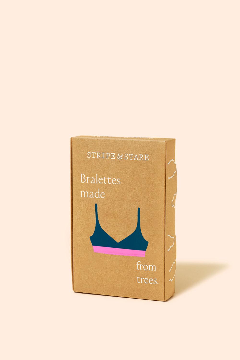 Stripe & Stare T-Shirt Bra - Midnight Neon/Hot Pink