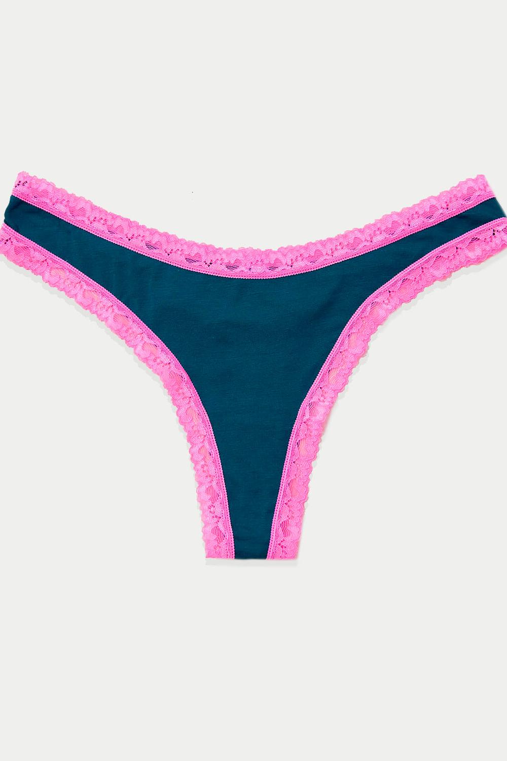 Stripe & Stare Thong - Midnight/Hot  Pink
