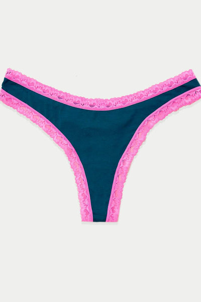 Stripe & Stare Thong - Midnight/Hot  Pink