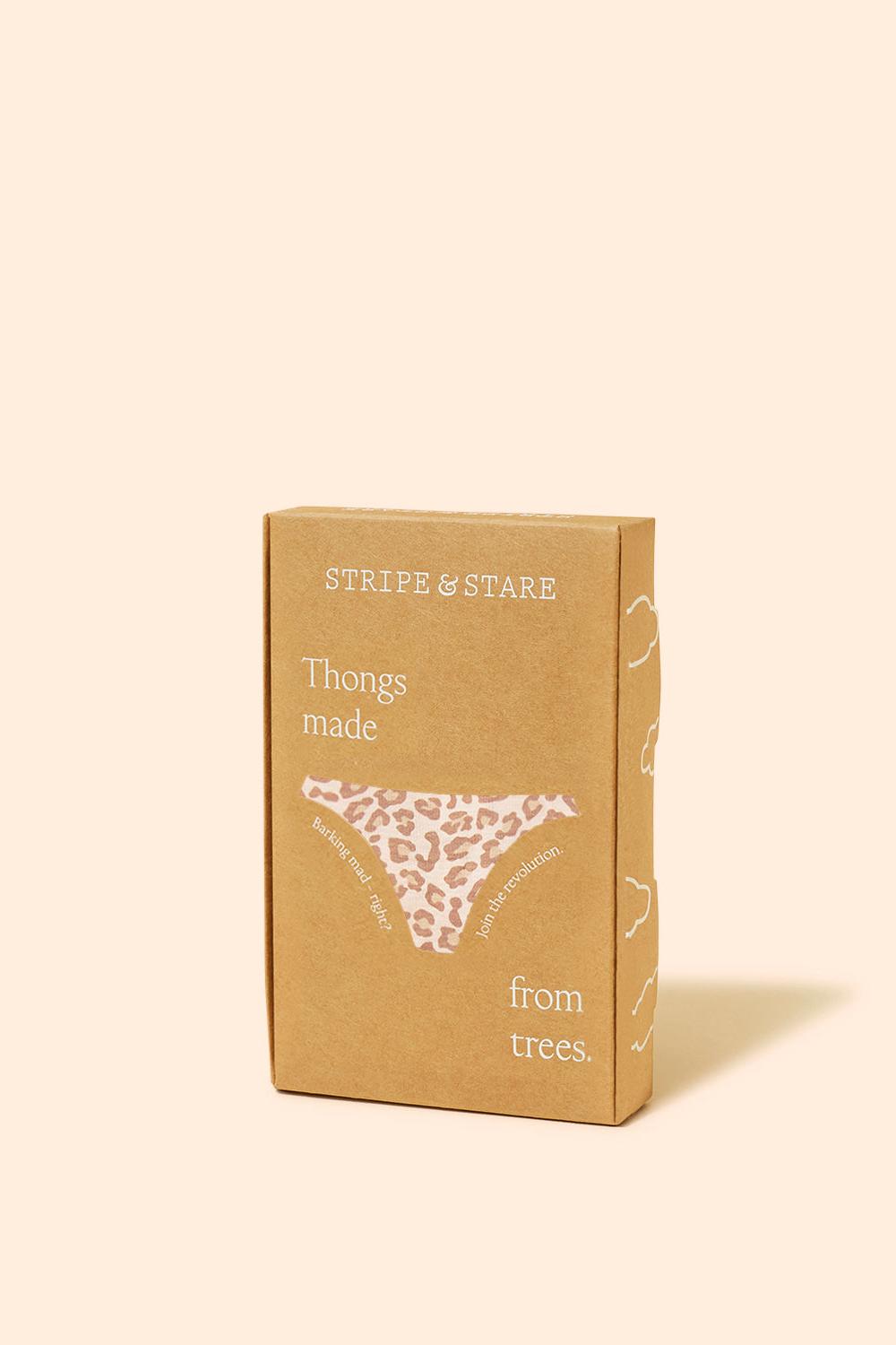 Stripe & Stare Thong - Neutral Leopard Sand