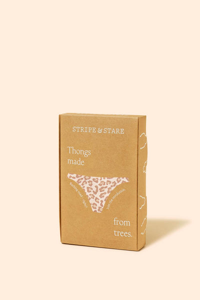 Stripe & Stare Thong - Neutral Leopard Sand