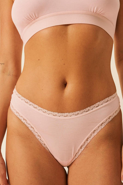 Stripe & Stare Thong - Pink-A-Boo