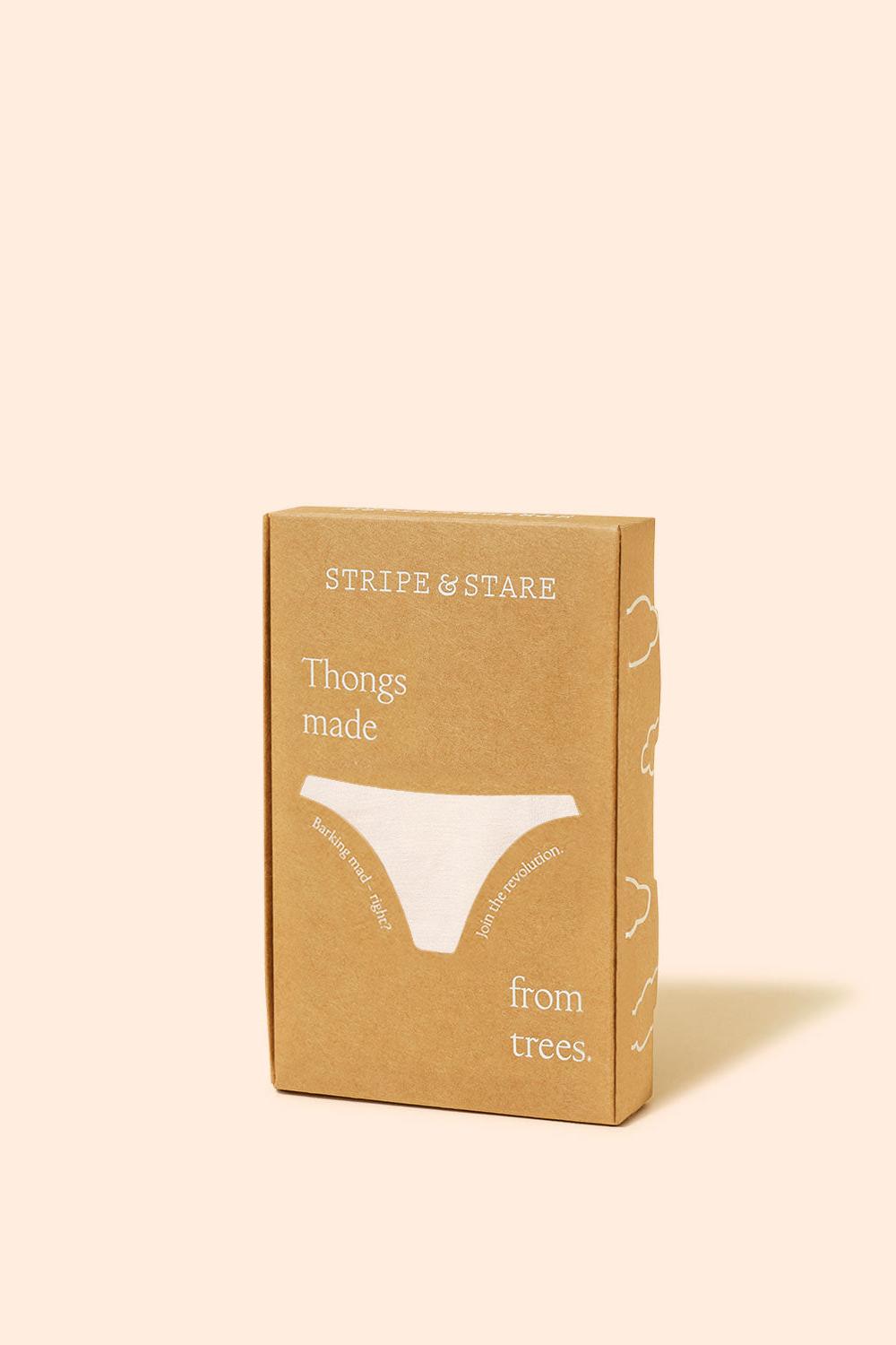Stripe & Stare Thong - Sand