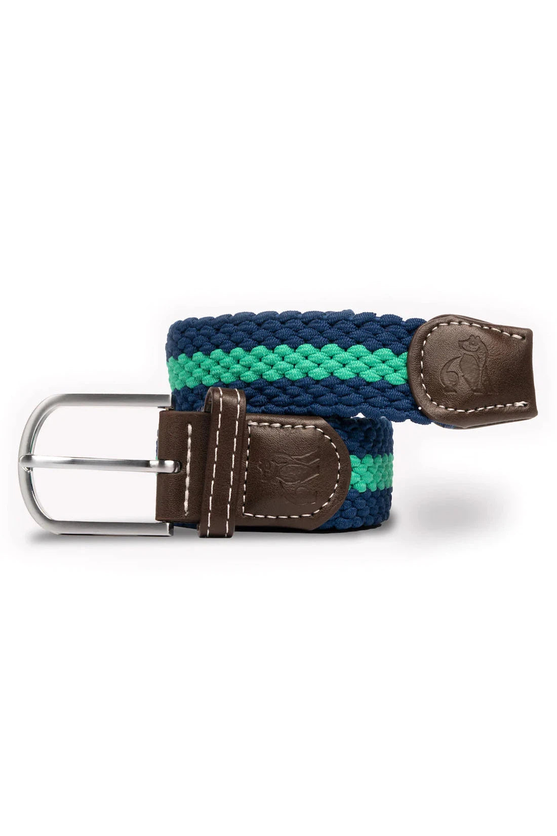 Swole Panda Blue / Green Stripe Woven Belt-Mens-Ohh! By Gum - Shop Sustainable