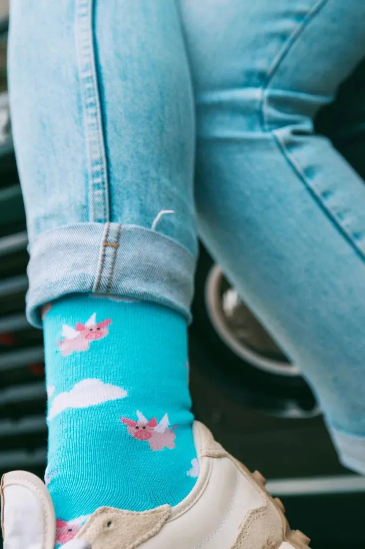 Swole Panda Flying Pig Socks