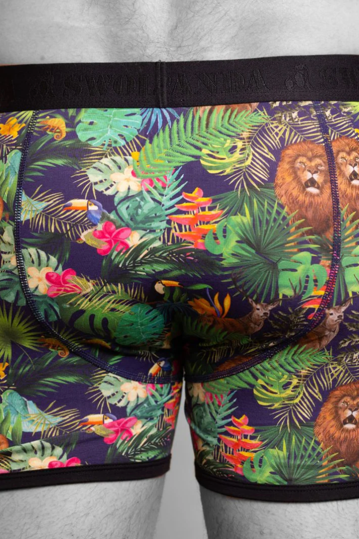 Swole Panda Jungle Bamboo Boxers Black-Mens-Ohh! By Gum - Shop Sustainable