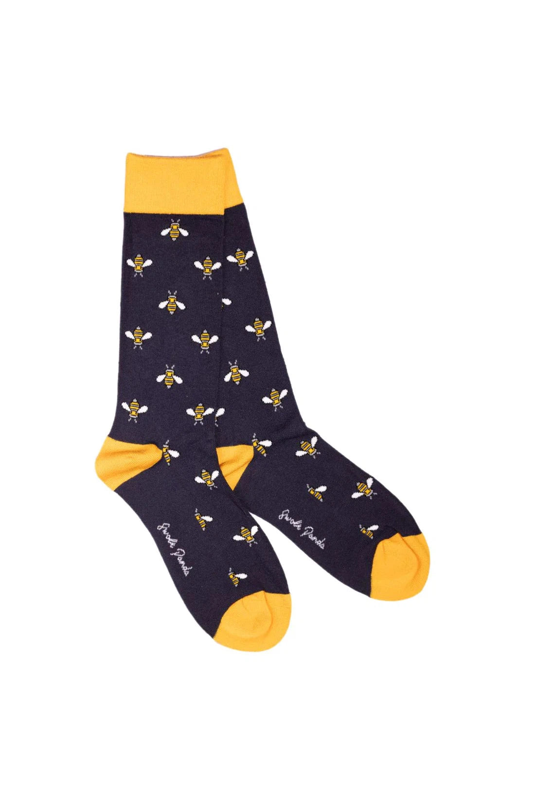 Swole Panda Navy Bumblebee Bamboo Socks-Mens-Ohh! By Gum - Shop Sustainable