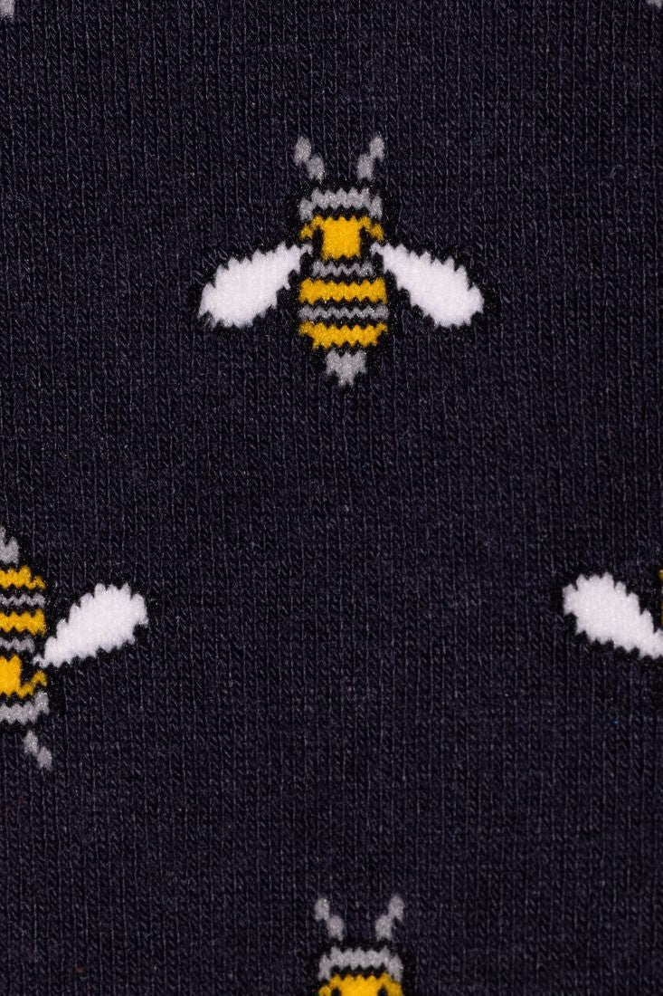 Swole Panda Navy Bumblebee Bamboo Socks-Mens-Ohh! By Gum - Shop Sustainable