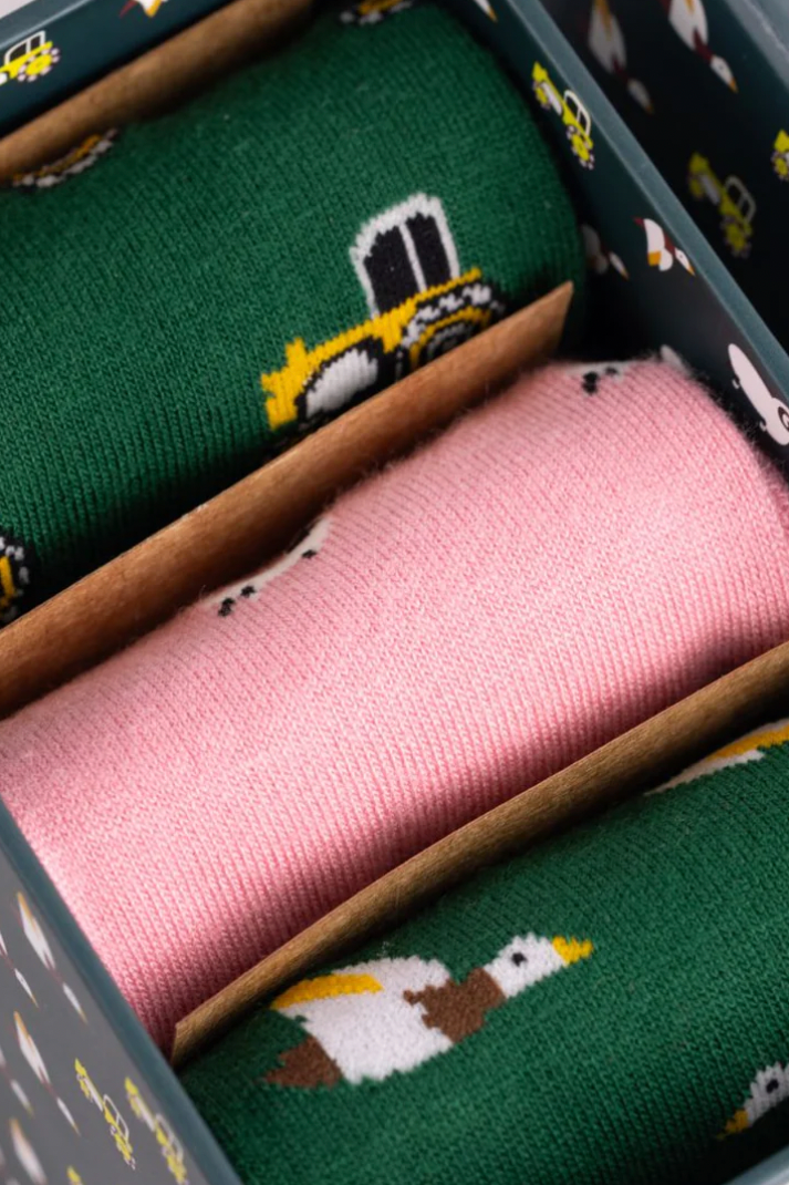 Swole Panda Sock Gift Box - 3 Pairs -Farm Gift Set (7-11)-Mens-Ohh! By Gum - Shop Sustainable