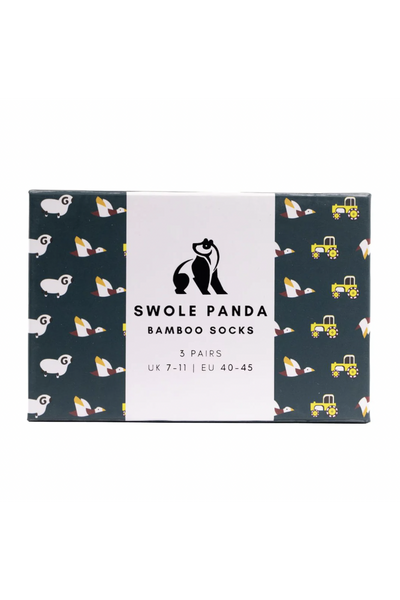 Swole Panda Sock Gift Box - 3 Pairs -Farm Gift Set (7-11)-Mens-Ohh! By Gum - Shop Sustainable