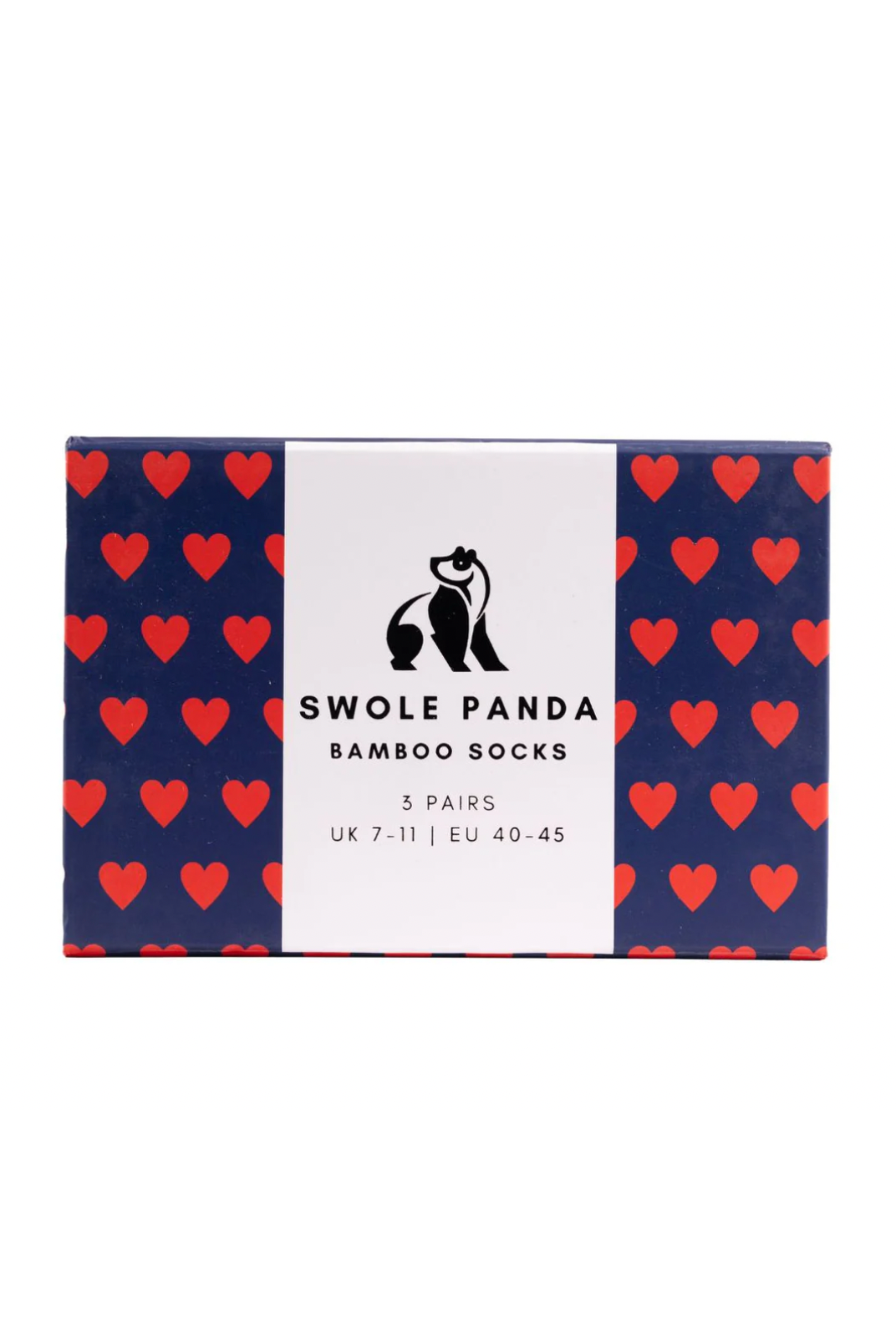 Swole Panda Sock Gift Box - 3 Pairs - Love Hearts (7-11)-Mens-Ohh! By Gum - Shop Sustainable