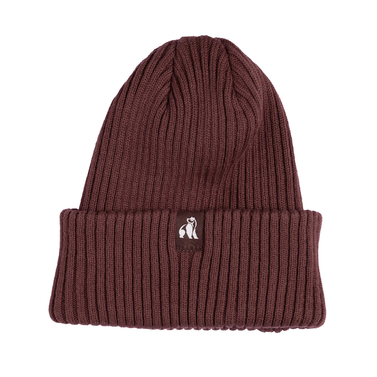 A burgundy colour hat with the Swole Panda logo on the front