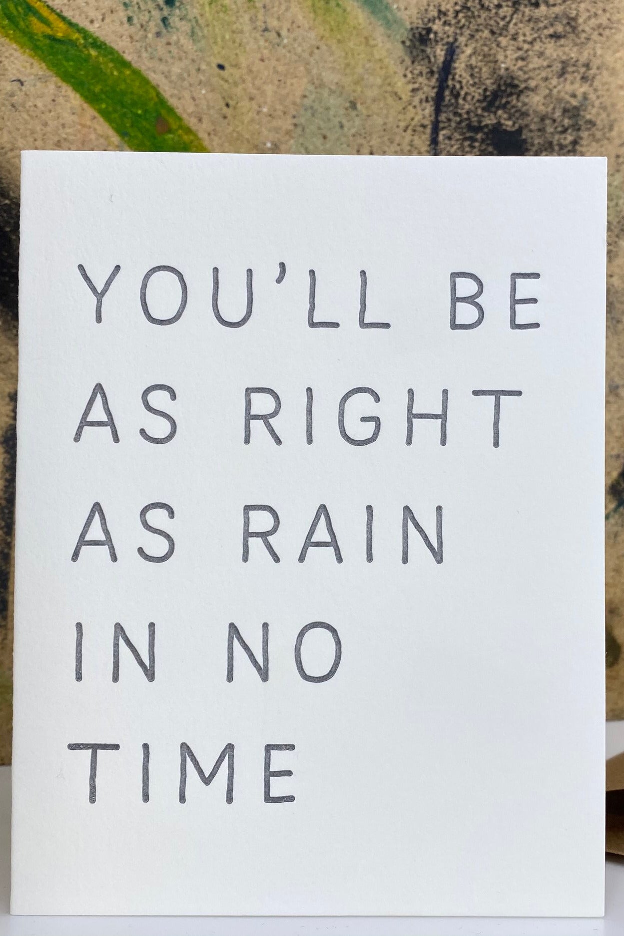 The Pear in Paper You'll be as right as rain in no time - Letterpress-Anniversary-Ohh! By Gum - Shop Sustainable