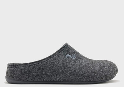 Gray slipper with a Thies logo on a light gray background