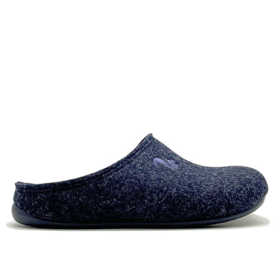 Navy blue slipper on a white background