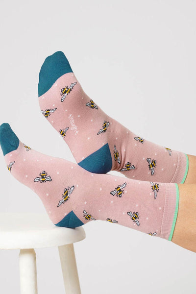 Thought Bee Bamboo Socks - Petal Pink-Womens-Ohh! By Gum - Shop Sustainable