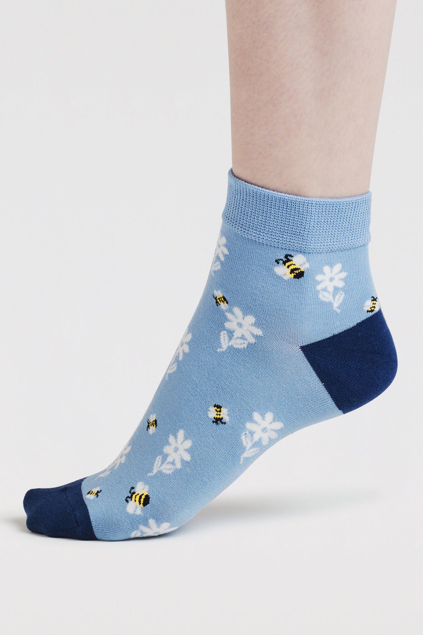 Thought Beth Bee Organic Cotton Ankle Socks - Indigo Blue-Womens-Ohh! By Gum - Shop Sustainable