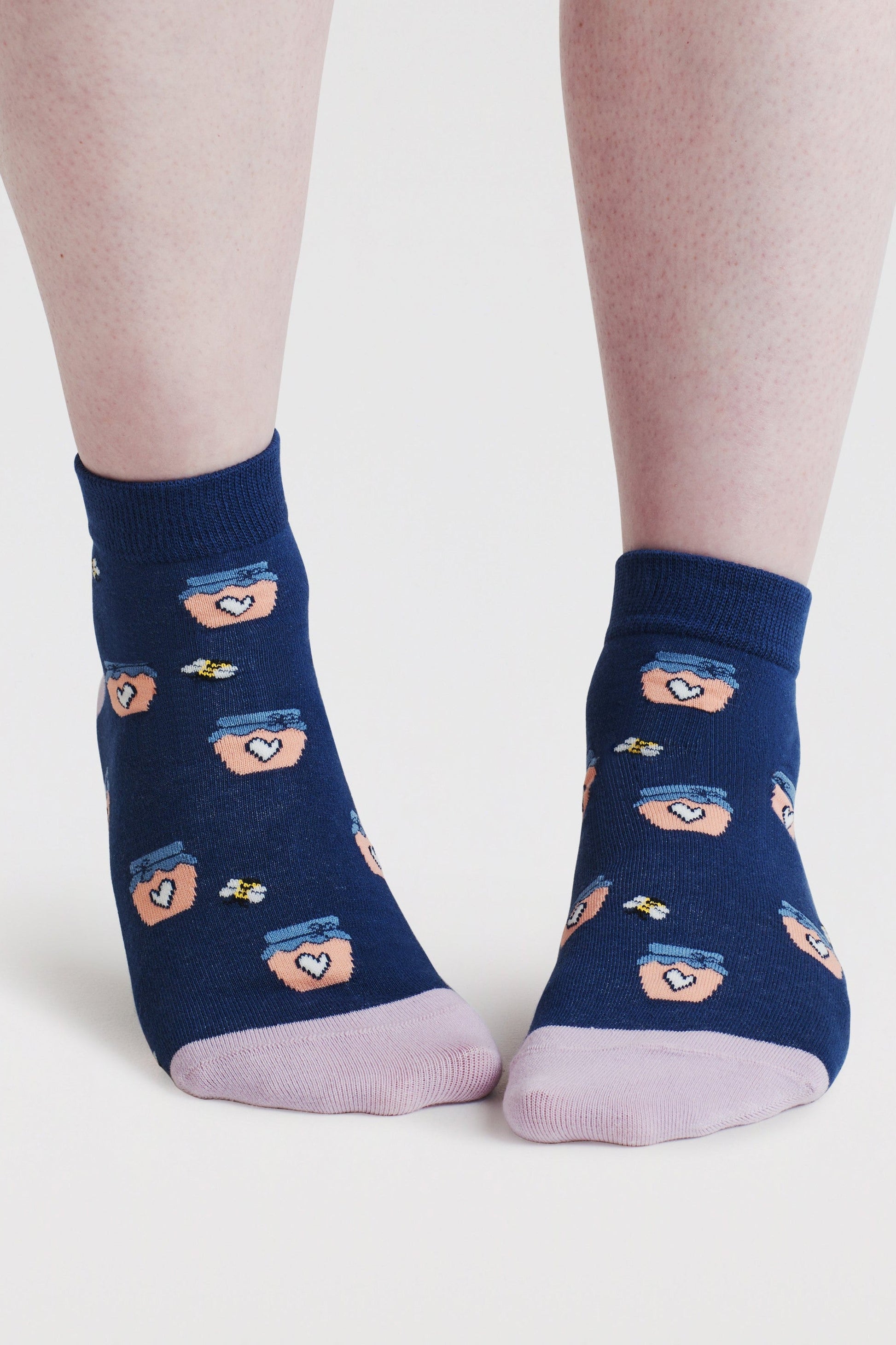Thought Beth Bee Organic Cotton Ankle Socks - Violet Blue-Womens-Ohh! By Gum - Shop Sustainable