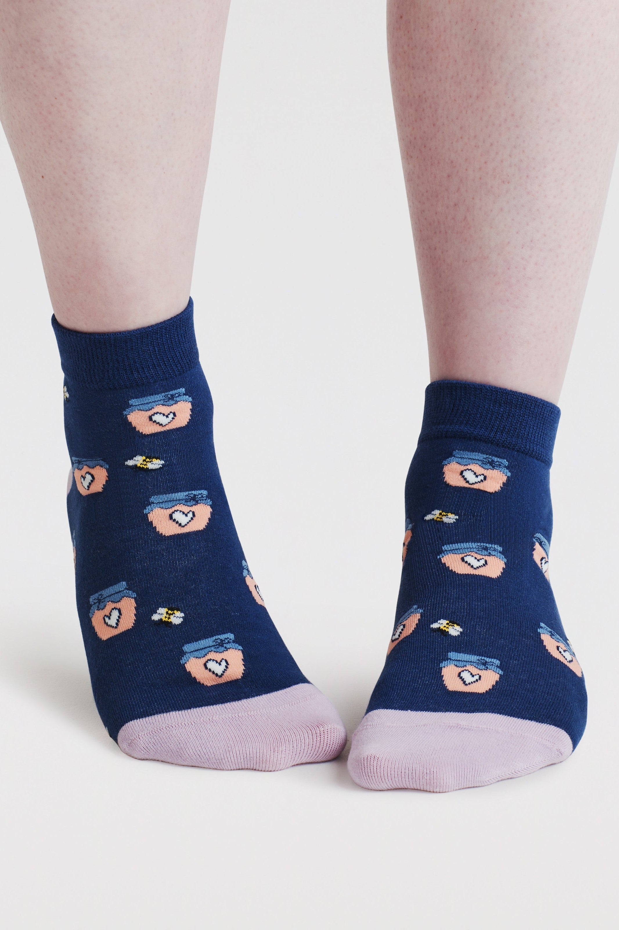 Thought Beth Bee Organic Cotton Ankle Socks - Violet Blue-Womens-Ohh! By Gum - Shop Sustainable