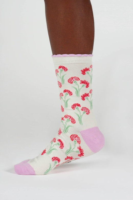 Thought Birth Flower Carnation Bamboo Socks-Womens-Ohh! By Gum - Shop Sustainable