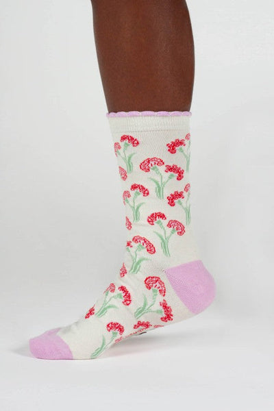 Thought Birth Flower Carnation Bamboo Socks-Womens-Ohh! By Gum - Shop Sustainable