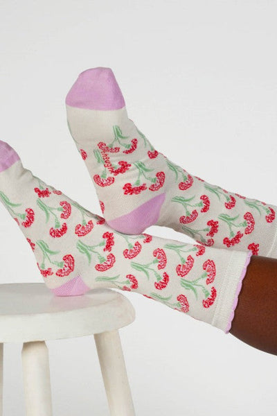 Thought Birth Flower Carnation Bamboo Socks-Womens-Ohh! By Gum - Shop Sustainable