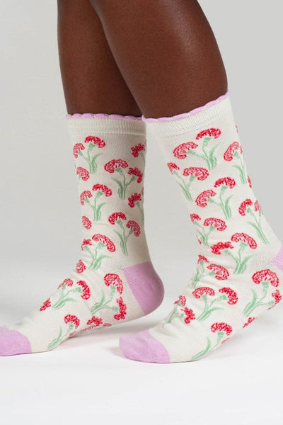 Thought Birth Flower Carnation Bamboo Socks-Womens-Ohh! By Gum - Shop Sustainable