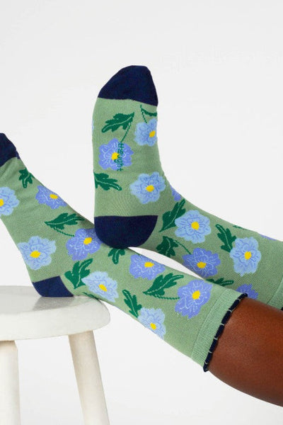 Thought Birth Flower Chrysanthemum Bamboo Socks-Womens-Ohh! By Gum - Shop Sustainable