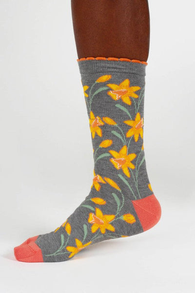 Thought Birth Flower Daffodil Bamboo Socks-Womens-Ohh! By Gum - Shop Sustainable