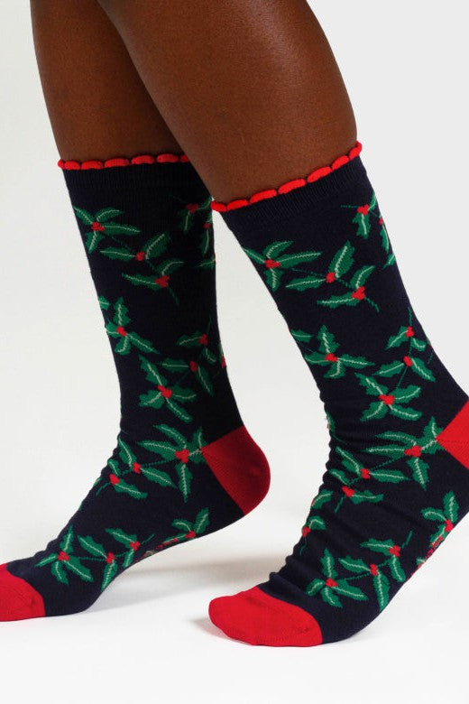 Thought Birth Flower Holly Bamboo Socks-Womens-Ohh! By Gum - Shop Sustainable