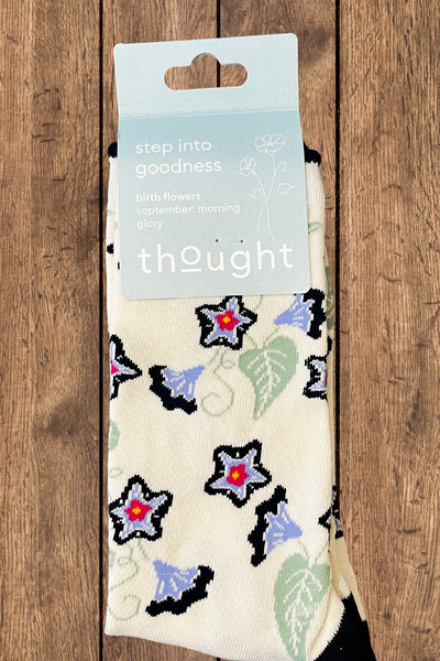 Thought Birth Flower Morning Glory Bamboo Socks-Womens-Ohh! By Gum - Shop Sustainable