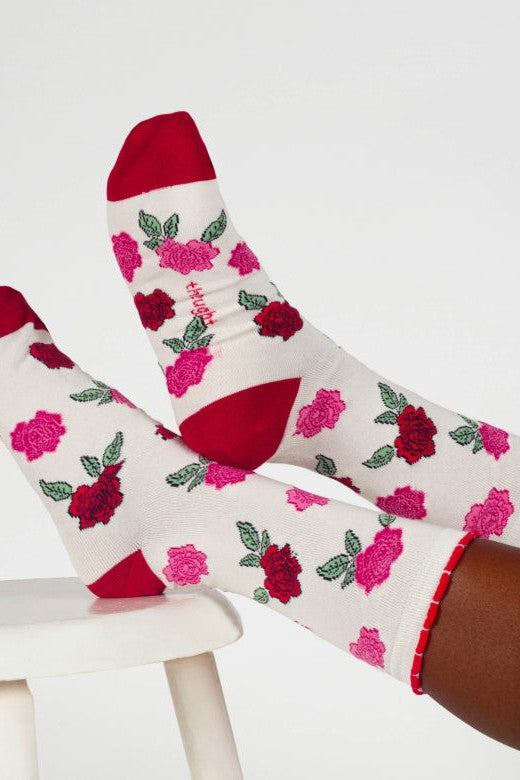 Thought Birth Flower Rose Bamboo Socks-Womens-Ohh! By Gum - Shop Sustainable