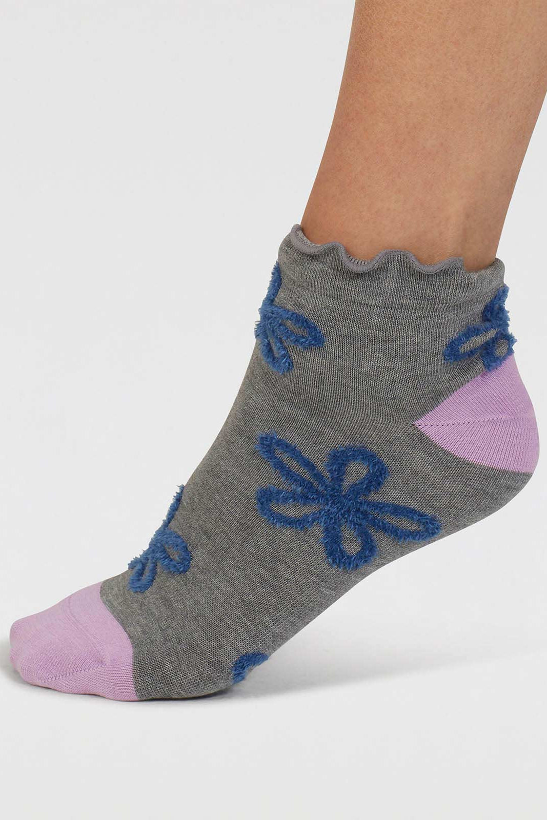 Thought Daisee Textured Flower Bamboo Ankle Socks-Womens-Ohh! By Gum - Shop Sustainable