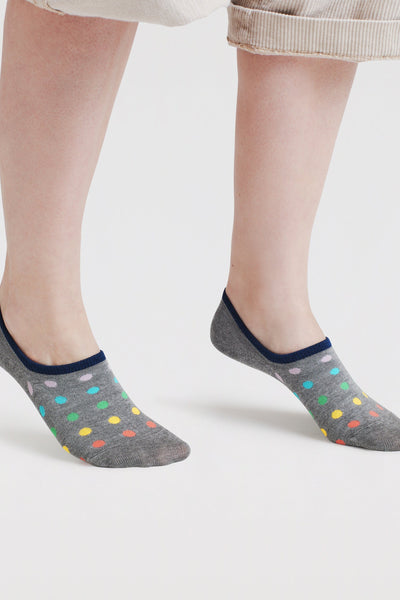 Thought Dina Rainbow Bamboo No-Show Socks - Grey Marle-Womens-Ohh! By Gum - Shop Sustainable