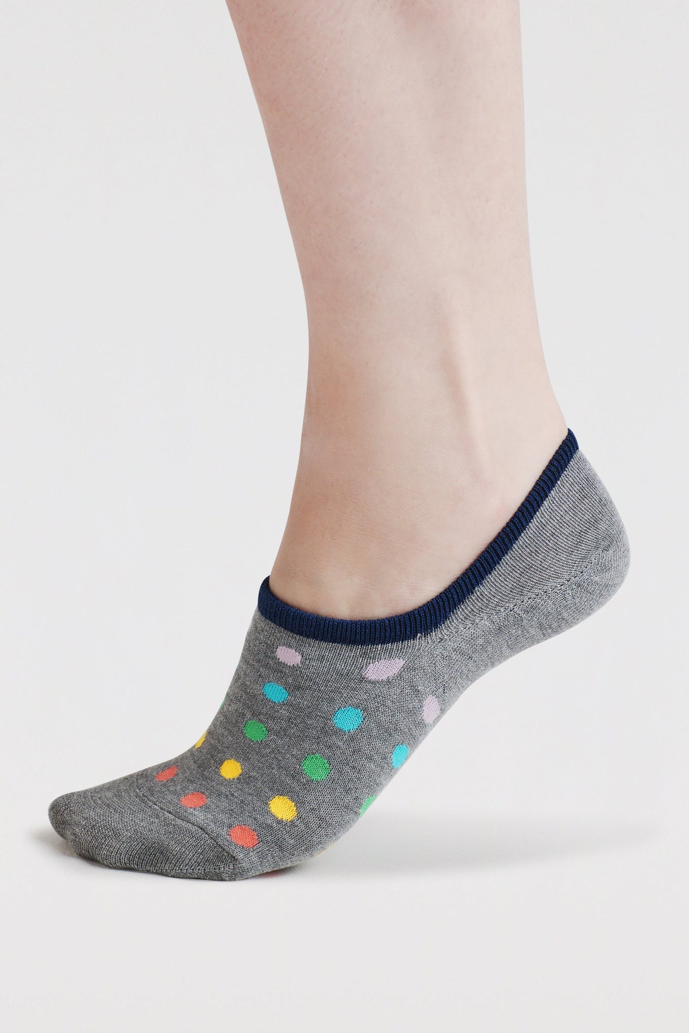 Thought Dina Rainbow Bamboo No-Show Socks - Grey Marle-Womens-Ohh! By Gum - Shop Sustainable