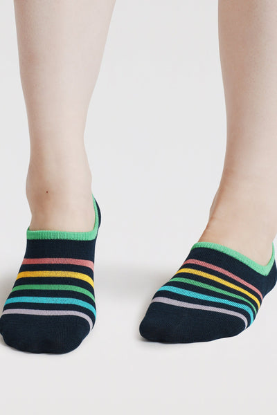 Thought Dina Rainbow Bamboo No-Show Socks - Navy-Womens-Ohh! By Gum - Shop Sustainable