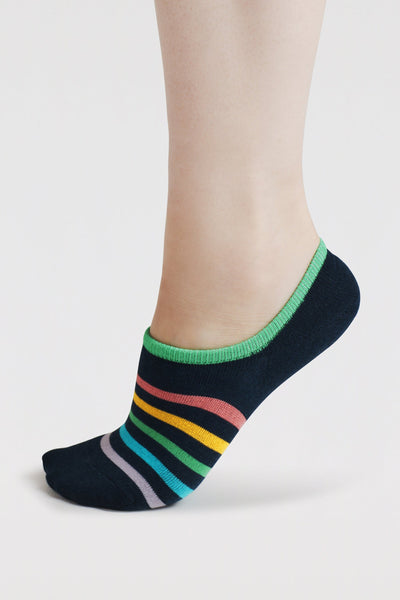 Thought Dina Rainbow Bamboo No-Show Socks - Navy-Womens-Ohh! By Gum - Shop Sustainable