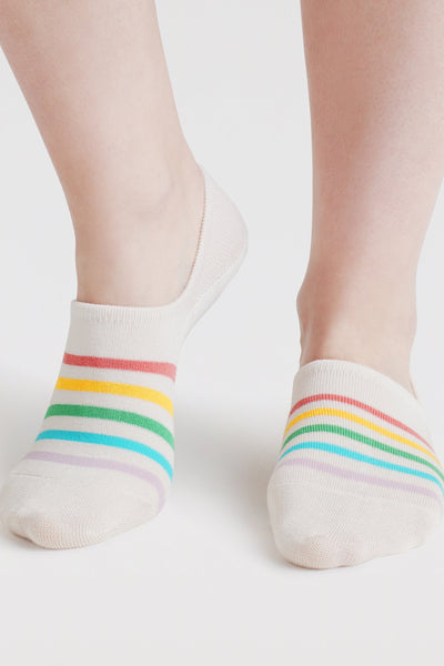 Thought Dina Rainbow Bamboo No-Show Socks - Stone White-Womens-Ohh! By Gum - Shop Sustainable