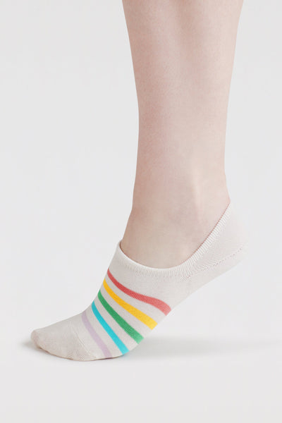 Thought Dina Rainbow Bamboo No-Show Socks - Stone White-Womens-Ohh! By Gum - Shop Sustainable