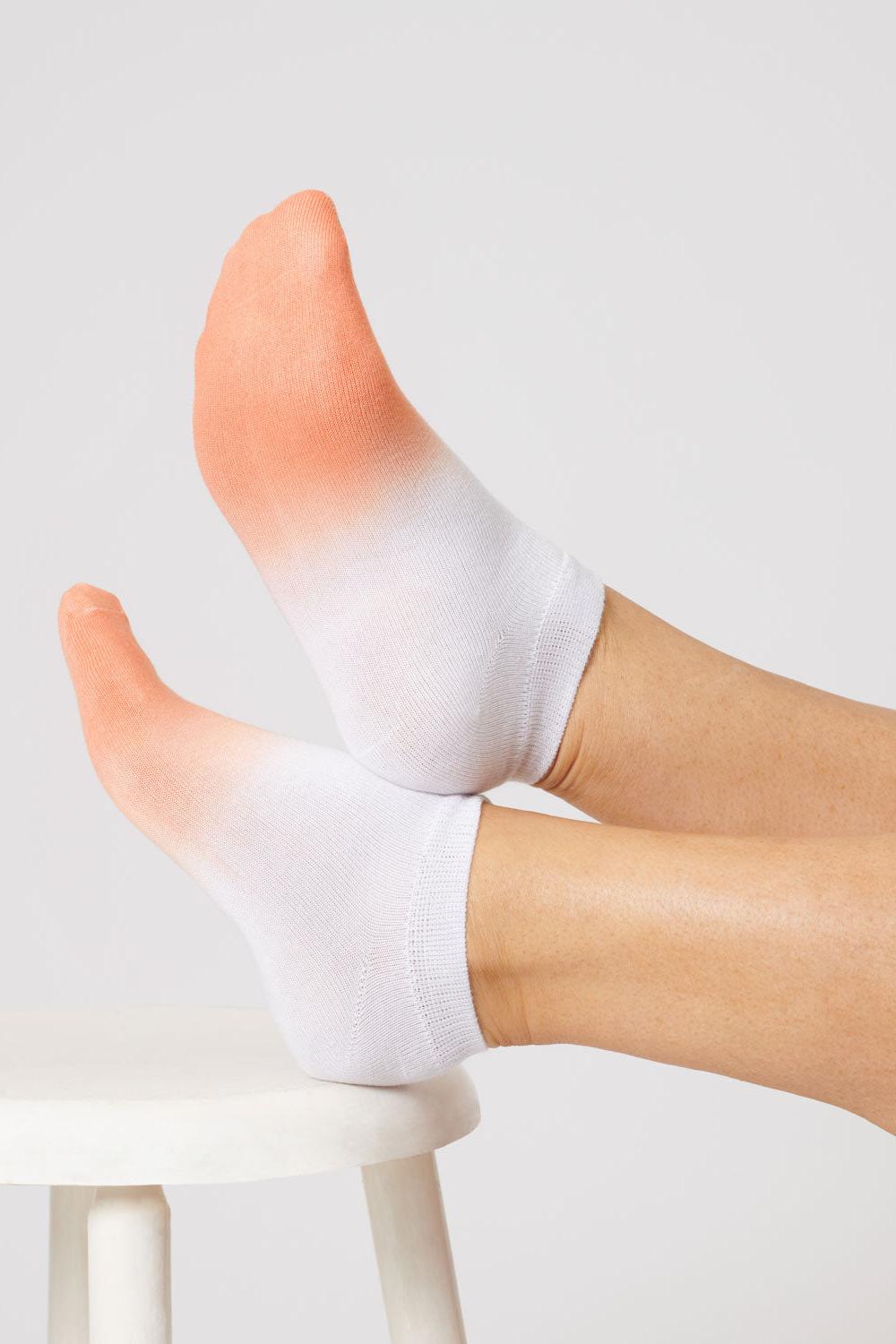 Thought Dip Dye Coral Trainer Bamboo Socks-Womens-Ohh! By Gum - Shop Sustainable