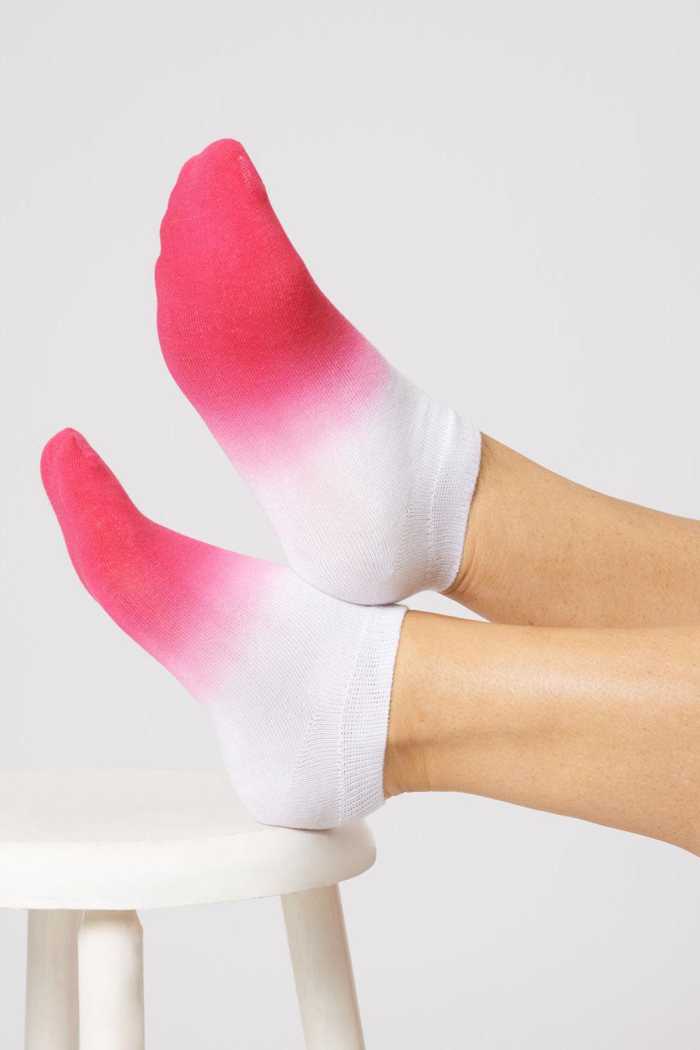 Thought Dip Dye Radish Pink Trainer Bamboo Socks-Womens-Ohh! By Gum - Shop Sustainable