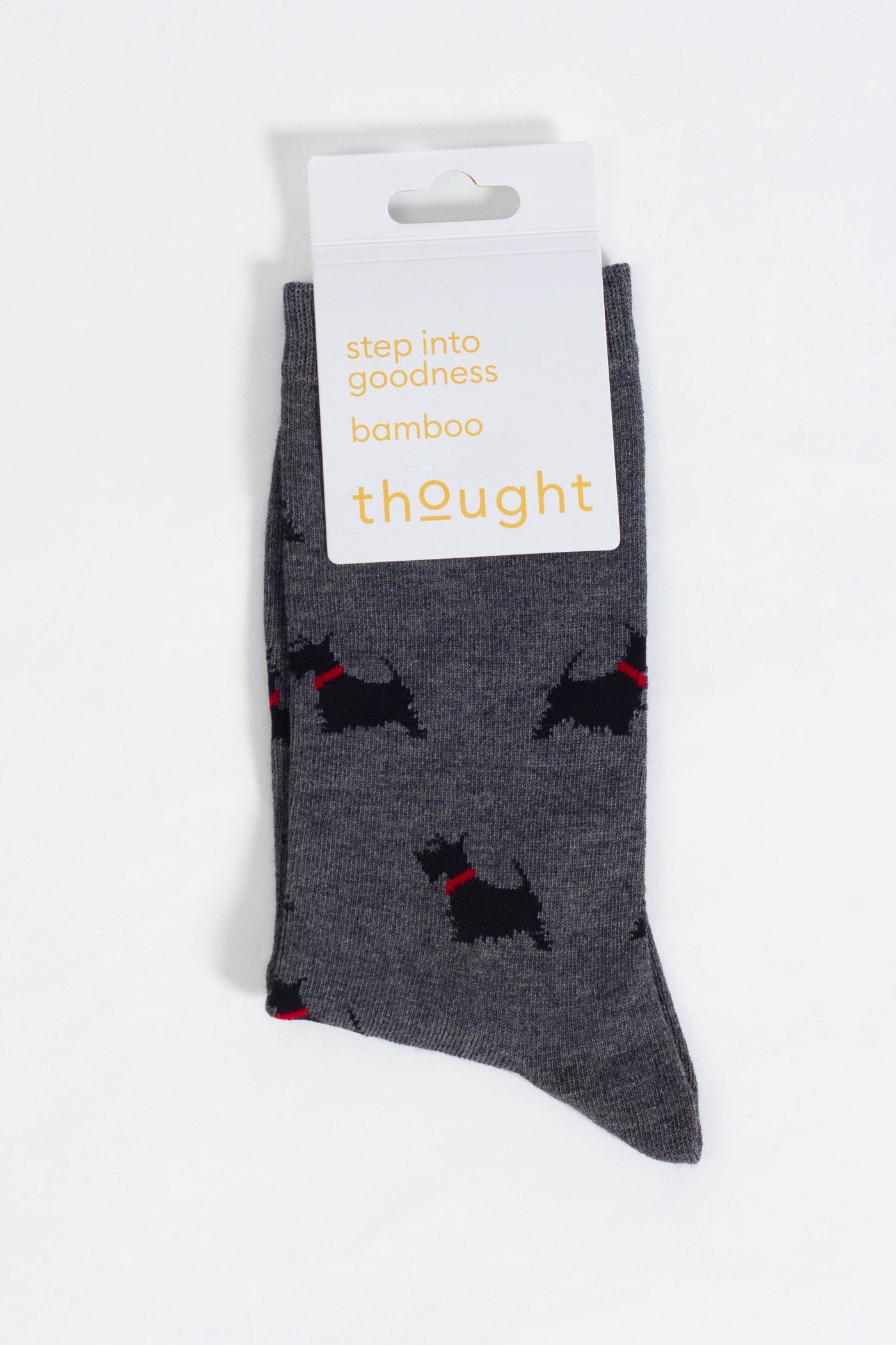 Thought Doggy Bamboo Crew Socks in Grey/Scottish Terrier-Mens-Ohh! By Gum - Shop Sustainable