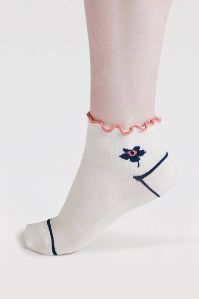 Thought Elora Floral Frill Bamboo Ankle Socks-Womens-Ohh! By Gum - Shop Sustainable