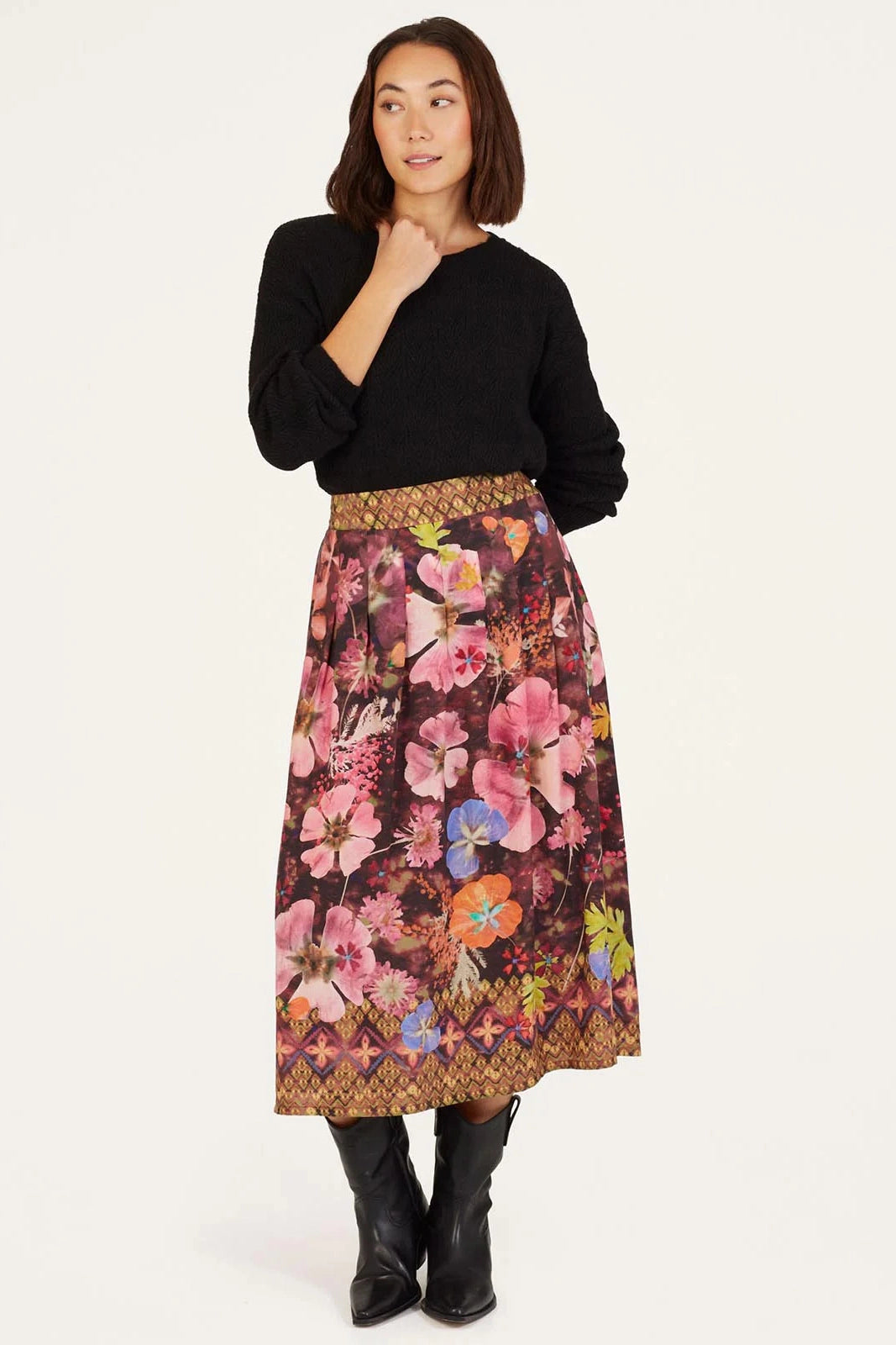 Thought Emelia Tencel™ Midi Skirt-Womens-Ohh! By Gum - Shop Sustainable