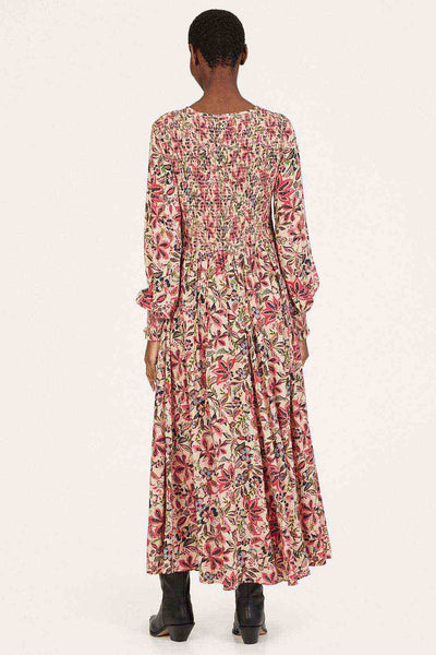 Thought Faye Lenzing™ Ecovero™ Dobby Shirred Midi Dress-Womens-Ohh! By Gum - Shop Sustainable