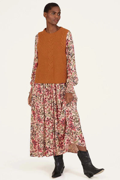 Thought Faye Lenzing™ Ecovero™ Dobby Shirred Midi Dress-Womens-Ohh! By Gum - Shop Sustainable