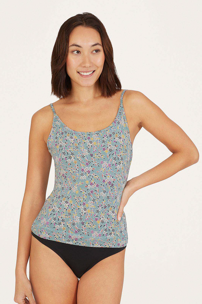 Thought Florielle Lenzing™ EcoVero™ Floral Cami Top in Pine Green-Womens-Ohh! By Gum - Shop Sustainable