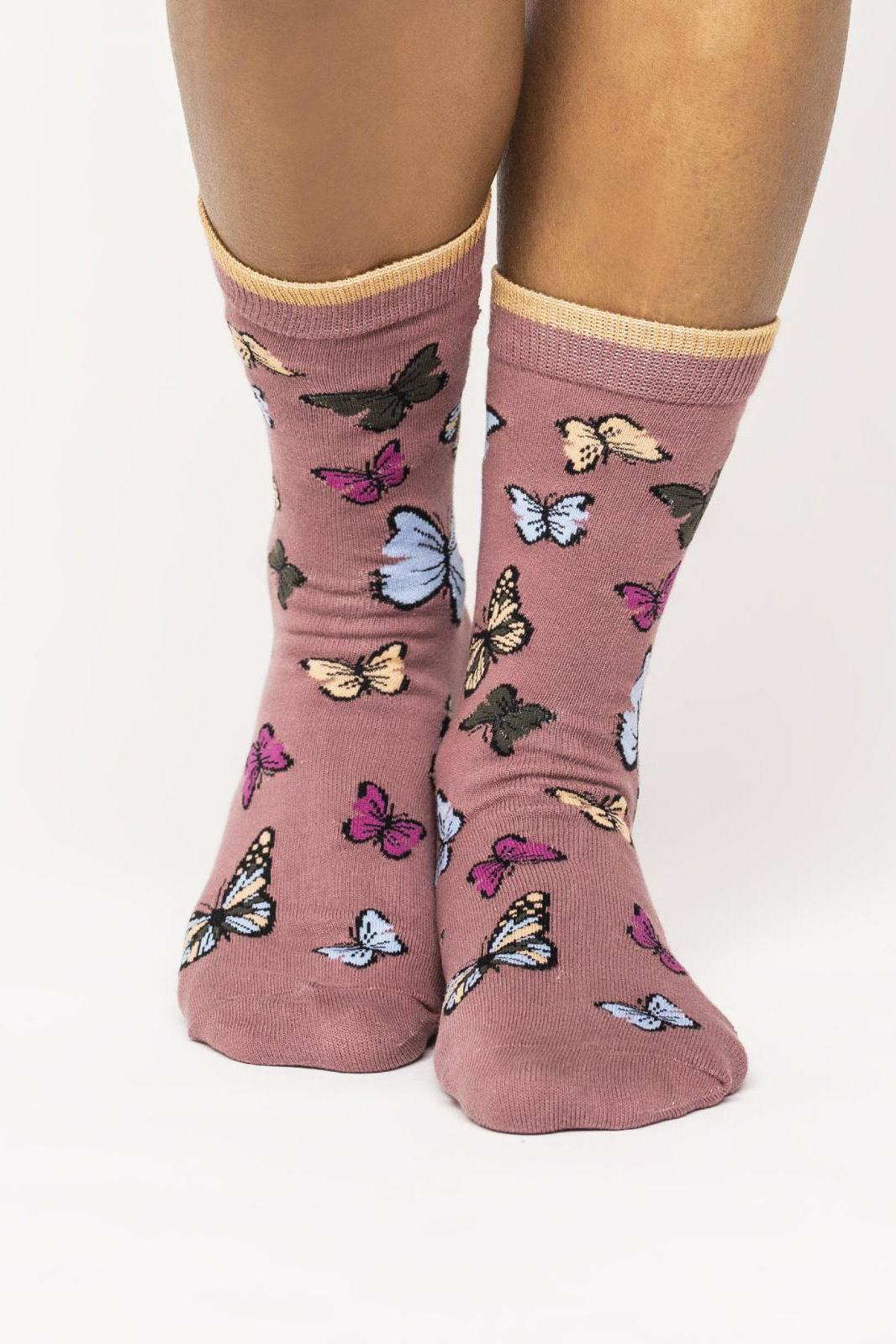 Thought Flower & Butterfly Box of 4 Bamboo & Organic Cotton Socks-Womens-Ohh! By Gum - Shop Sustainable