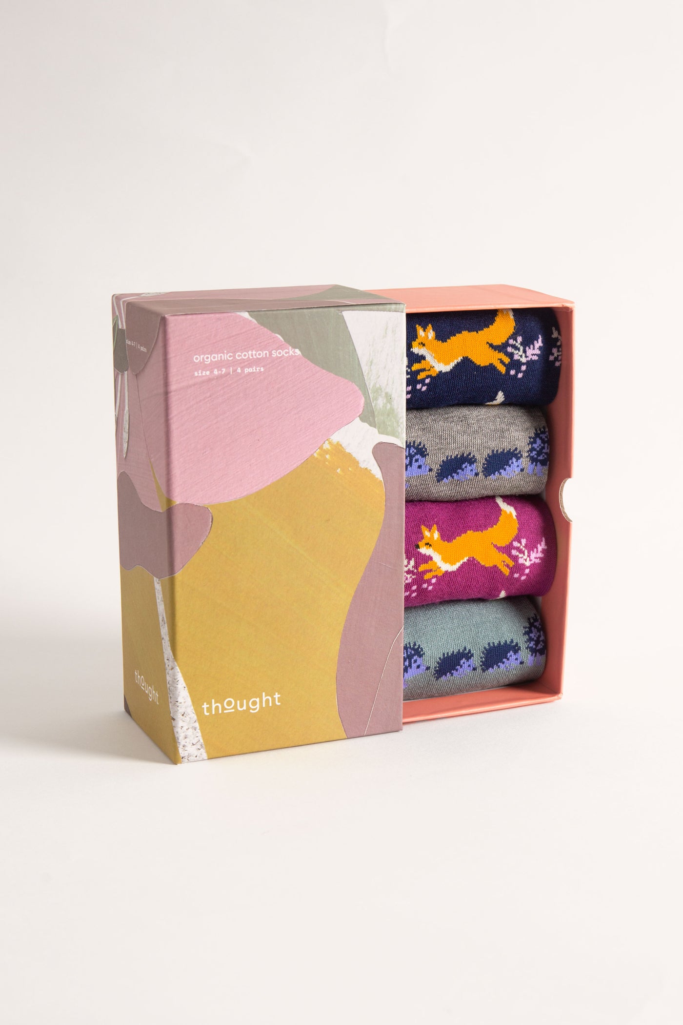 Thought Garden Animal Box of 4 Bamboo Socks-Womens-Ohh! By Gum - Shop Sustainable